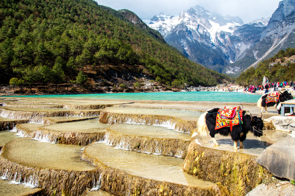 Blue Moon Valley, Lijiang, China jigsaw puzzle in Waterfalls puzzles on TheJigsawPuzzles.com