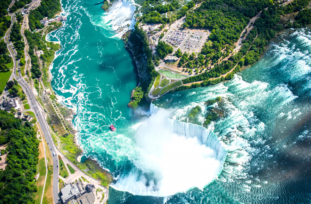 Niagara Falls Aerial View jigsaw puzzle in Waterfalls puzzles on TheJigsawPuzzles.com