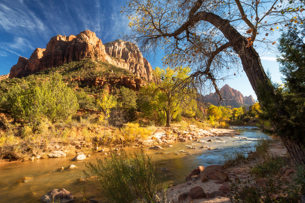 Watchman Mountain, Zion NP, Utah jigsaw puzzle in Great Sightings puzzles on TheJigsawPuzzles.com
