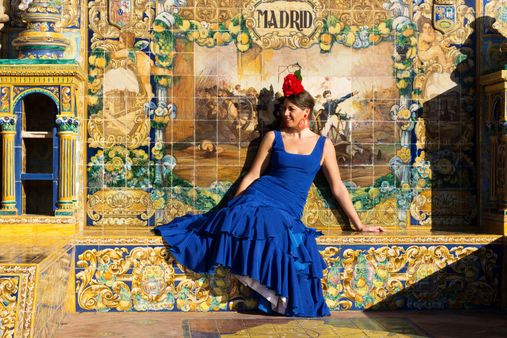 Spanish Woman in Flamenco Dress jigsaw puzzle in People puzzles on TheJigsawPuzzles.com