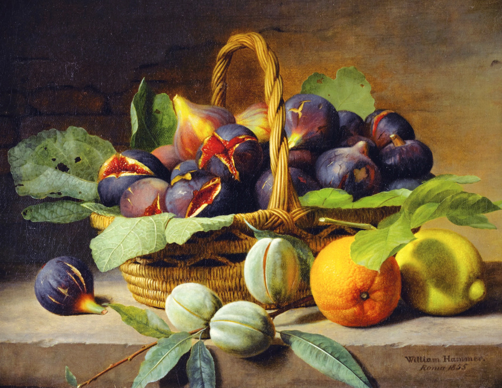 Still Life of Figs in a Basket jigsaw puzzle in Fruits & Veggies puzzles on TheJigsawPuzzles.com