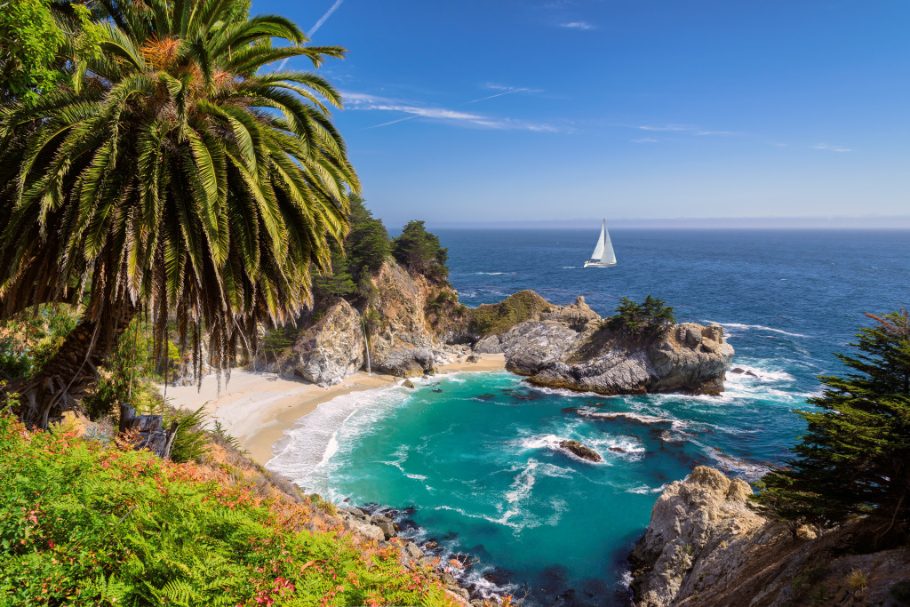 Mcway Falls, Big Sur, California jigsaw puzzle in Waterfalls puzzles on TheJigsawPuzzles.com