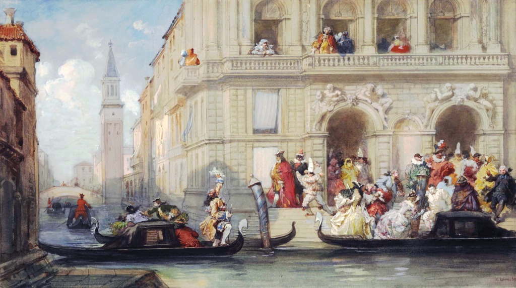 Masqueraders on Gondolas in Venice jigsaw puzzle in Piece of Art puzzles on TheJigsawPuzzles.com