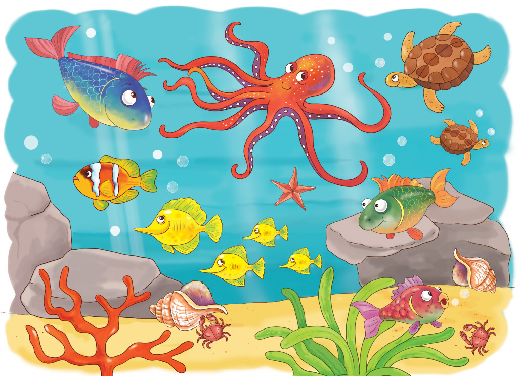 Underwater Characters jigsaw puzzle in Under the Sea puzzles on TheJigsawPuzzles.com