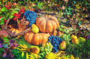 Pumpkins, Grapes and Apples