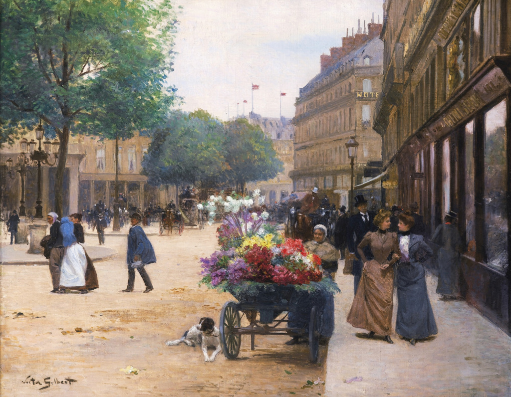 The Flower Seller, Place de la Comedie Francaise jigsaw puzzle in Piece of Art puzzles on TheJigsawPuzzles.com