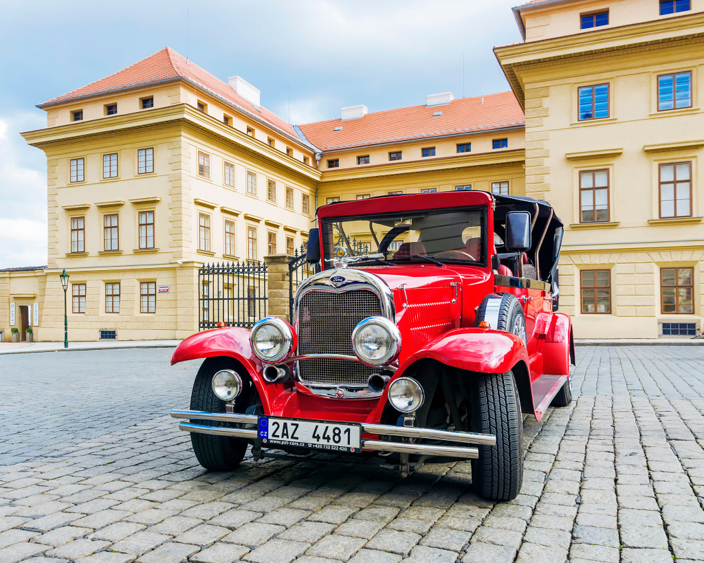 Retro Car in Prague jigsaw puzzle in Cars & Bikes puzzles on TheJigsawPuzzles.com