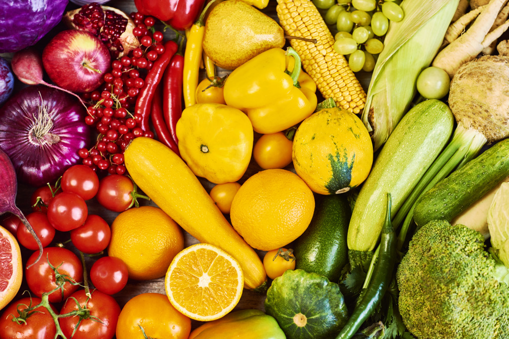 Rainbow of Fruits and Vegetables jigsaw puzzle in Fruits & Veggies puzzles on TheJigsawPuzzles.com