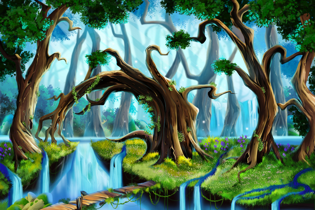 Forest Landscape jigsaw puzzle in Waterfalls puzzles on TheJigsawPuzzles.com