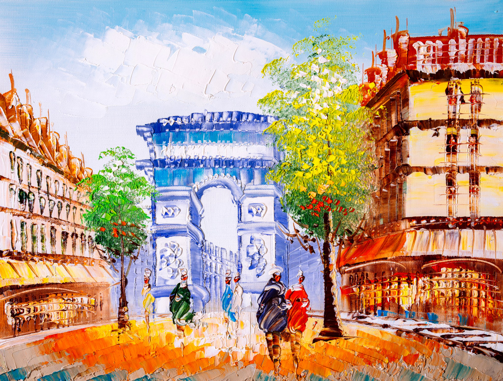 Street View of Paris jigsaw puzzle in Piece of Art puzzles on TheJigsawPuzzles.com