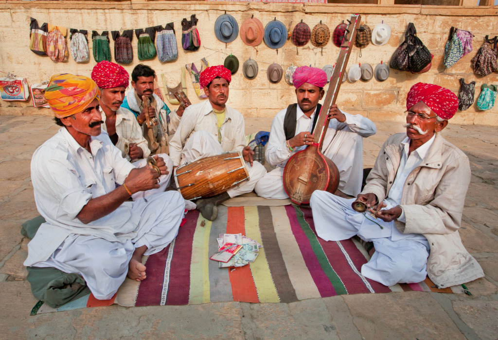Street Musicians in Jodhpur, India jigsaw puzzle in People puzzles on TheJigsawPuzzles.com