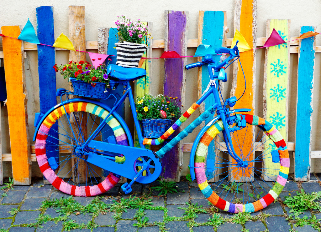 Yarn Bombed Bicycle jigsaw puzzle in Puzzle of the Day puzzles on TheJigsawPuzzles.com