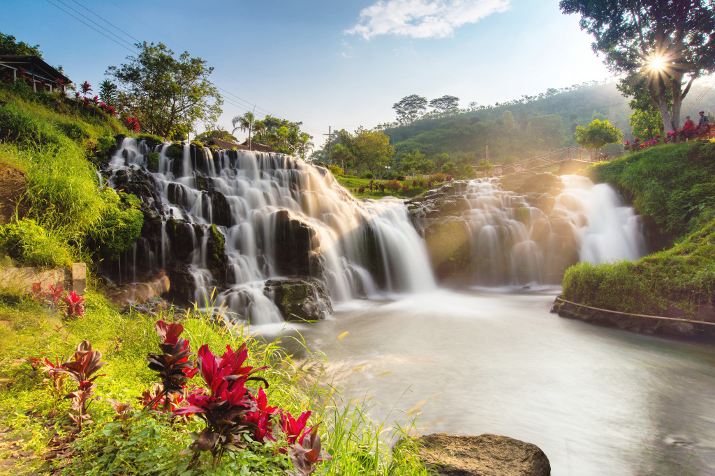 Waterfall at Catimor Village, Indonesia jigsaw puzzle in Waterfalls puzzles on TheJigsawPuzzles.com