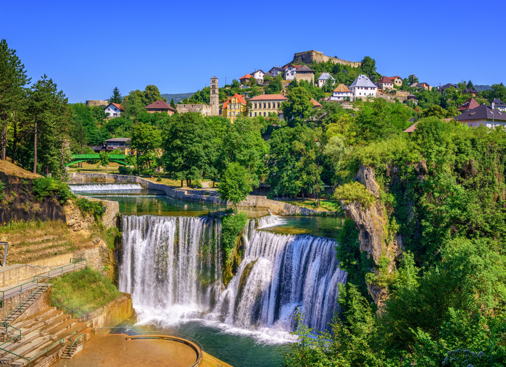 Jajce Town, Bosnia and Herzegovina jigsaw puzzle in Waterfalls puzzles on TheJigsawPuzzles.com