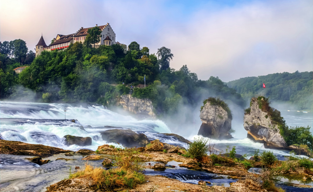 Rhine Falls, Switzerland jigsaw puzzle in Waterfalls puzzles on TheJigsawPuzzles.com