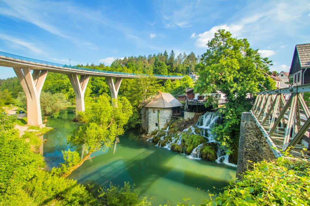 Korana River and Village of Rastoke, Croatia jigsaw puzzle in Waterfalls puzzles on TheJigsawPuzzles.com