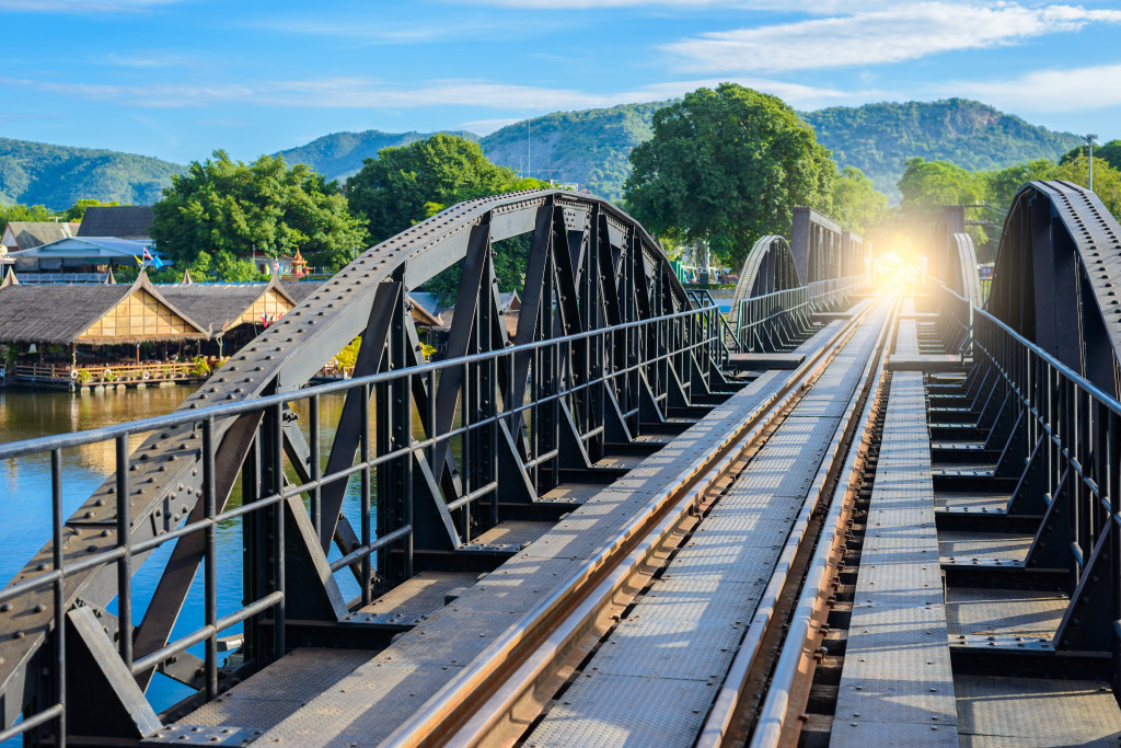 Bridge on the River Kwai, Thailand jigsaw puzzle in Bridges puzzles on TheJigsawPuzzles.com