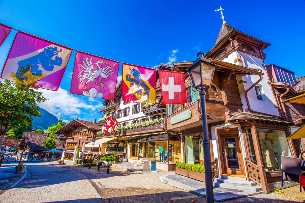 Gstaad Old Town, Switzerland jigsaw puzzle in Puzzle of the Day puzzles on TheJigsawPuzzles.com