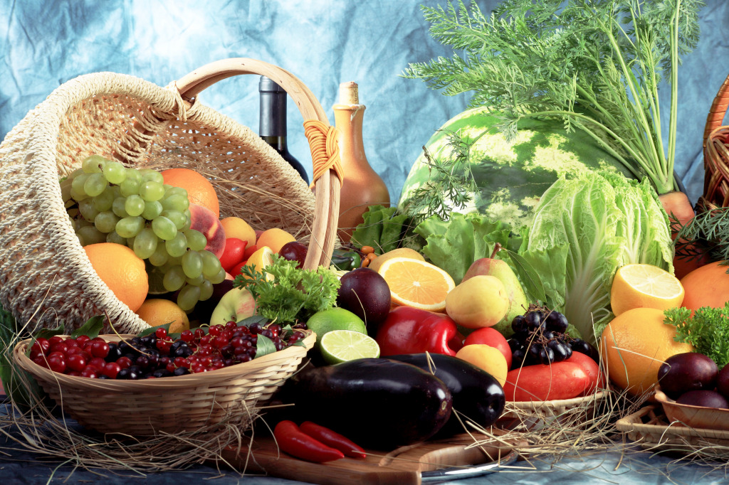 Fresh Vegetables and Fruits jigsaw puzzle in Fruits & Veggies puzzles on TheJigsawPuzzles.com