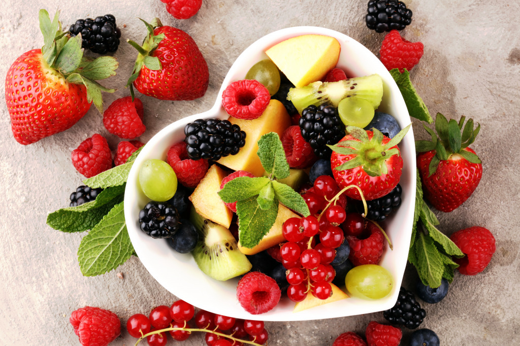 Salad with Fresh Fruits and Berries jigsaw puzzle in Fruits & Veggies puzzles on TheJigsawPuzzles.com