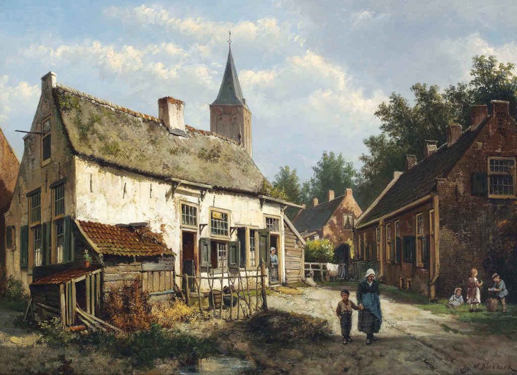 A Dutch Town on a Summer Day jigsaw puzzle in Piece of Art puzzles on TheJigsawPuzzles.com