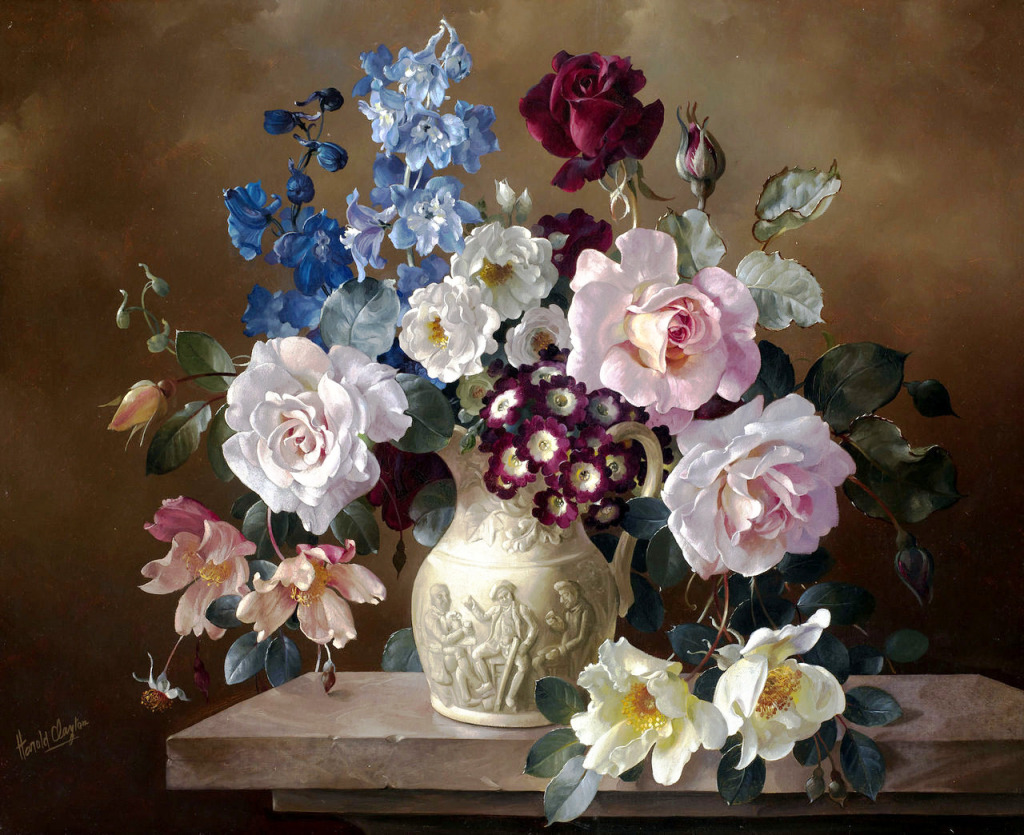 Still Life with Flowers in a Vase jigsaw puzzle in Flowers puzzles on TheJigsawPuzzles.com