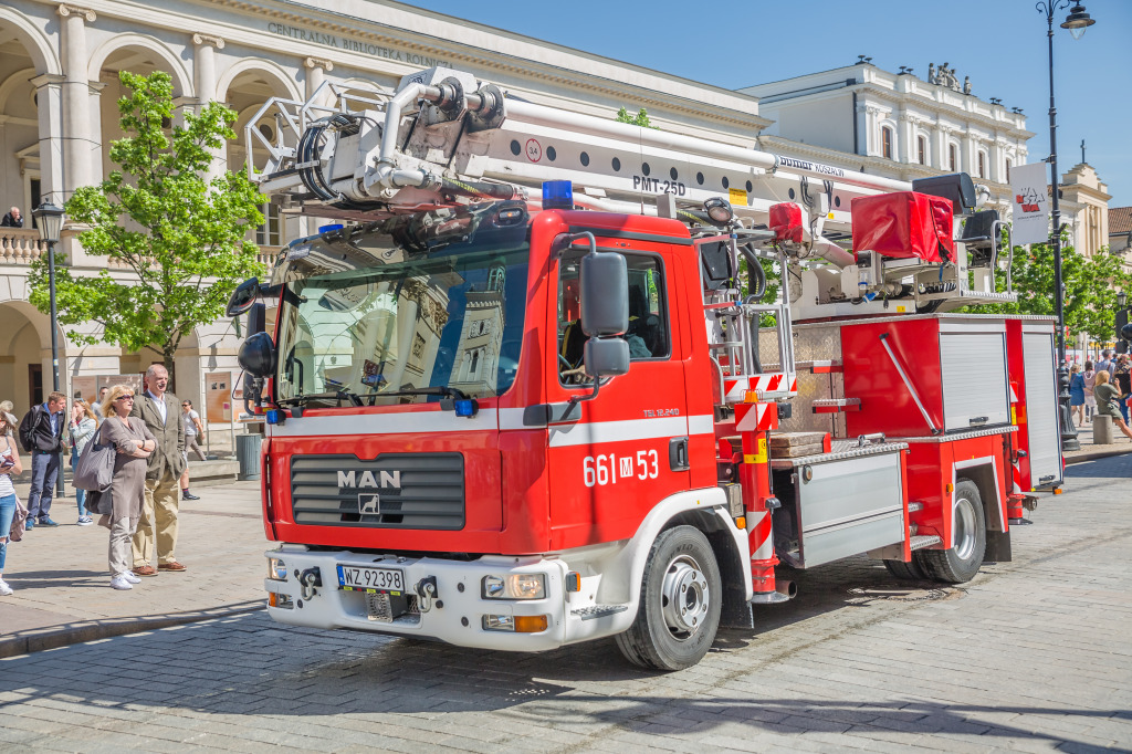 Fire Brigade Day in Warsaw, Poland jigsaw puzzle in Cars & Bikes puzzles on TheJigsawPuzzles.com