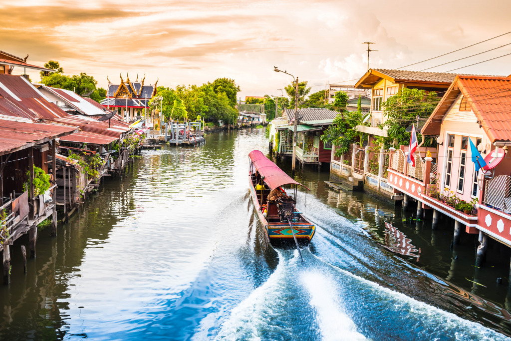 Canals of Bangkok, Thailand jigsaw puzzle in Puzzle of the Day puzzles on TheJigsawPuzzles.com