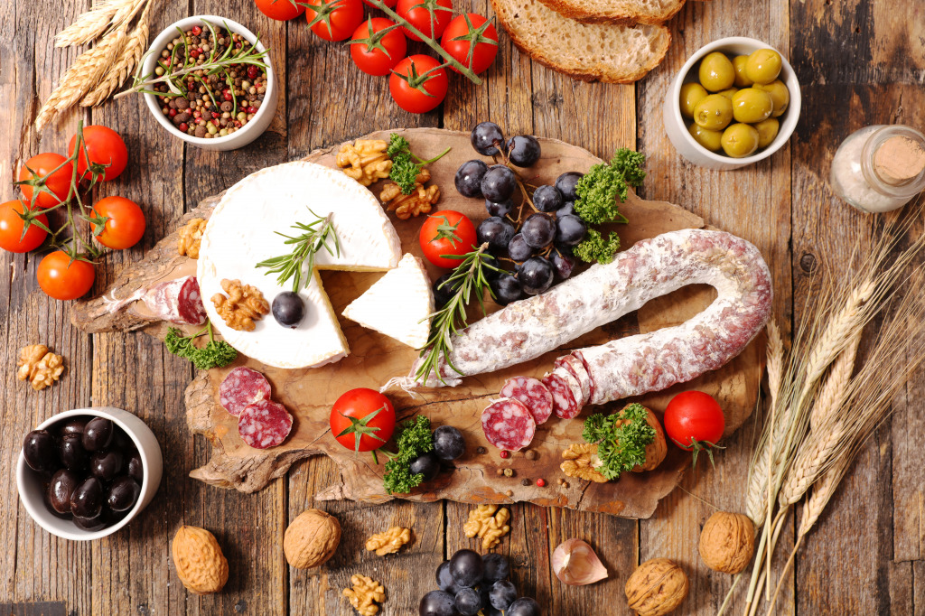 Charcuterie and Cheeses jigsaw puzzle in Puzzle of the Day puzzles on TheJigsawPuzzles.com