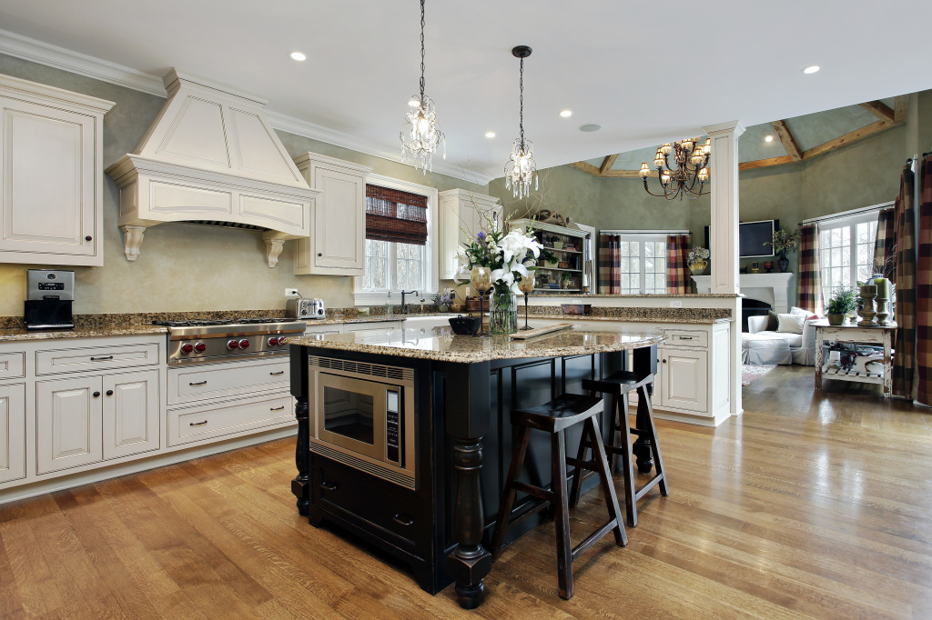 Kitchen with White Cabinetry jigsaw puzzle in Food & Bakery puzzles on TheJigsawPuzzles.com