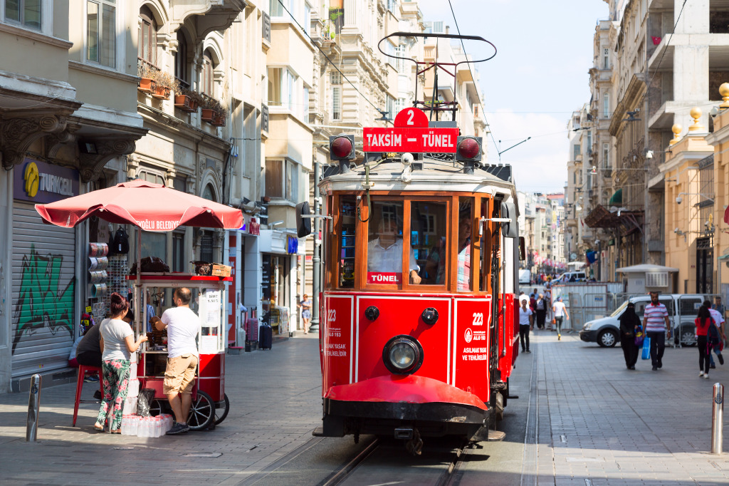 Retro Tram in Istanbul, Turkey jigsaw puzzle in Cars & Bikes puzzles on TheJigsawPuzzles.com