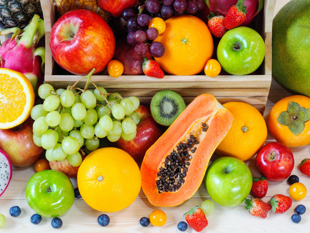 Colorful Fruits and Vegetables jigsaw puzzle in Fruits & Veggies puzzles on TheJigsawPuzzles.com