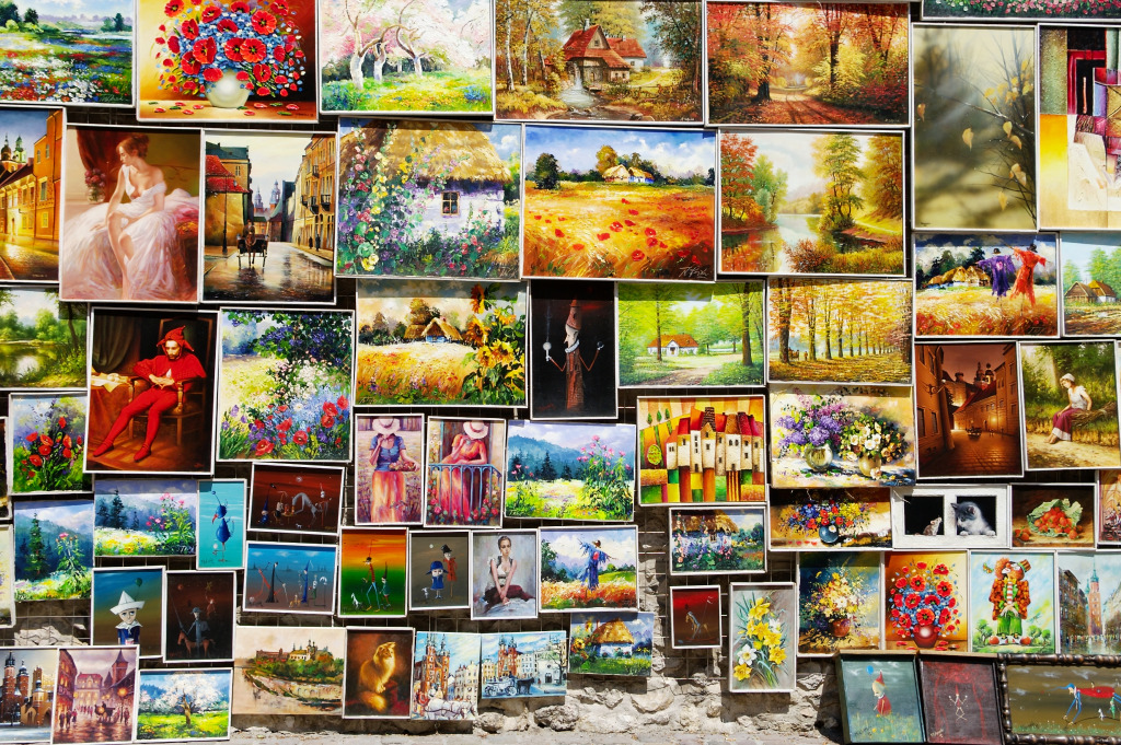 Street Art Sale in Cracow, Poland jigsaw puzzle in Puzzle of the Day puzzles on TheJigsawPuzzles.com