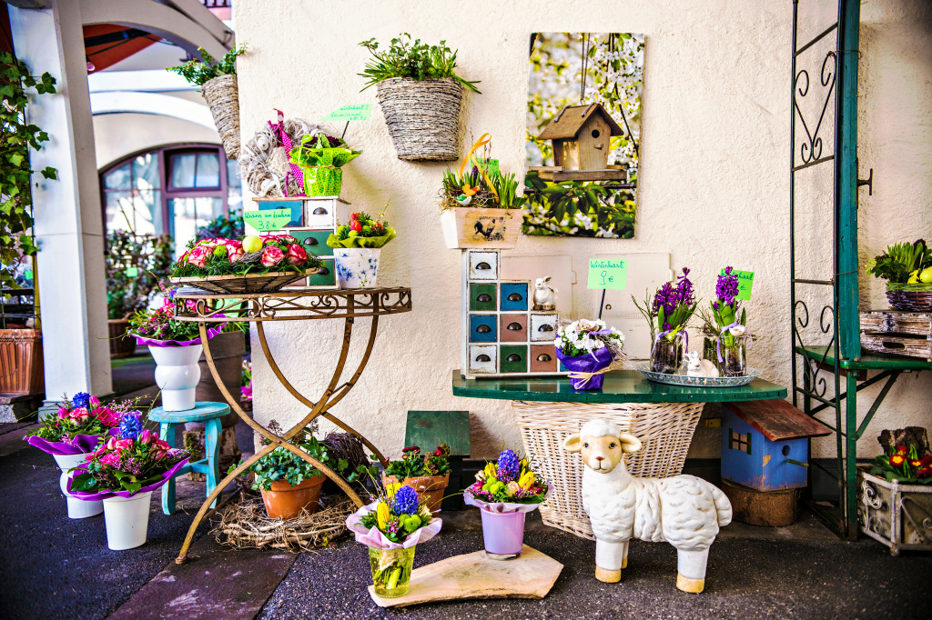 Flower Shop in Mondsee, Austria jigsaw puzzle in Puzzle of the Day puzzles on TheJigsawPuzzles.com