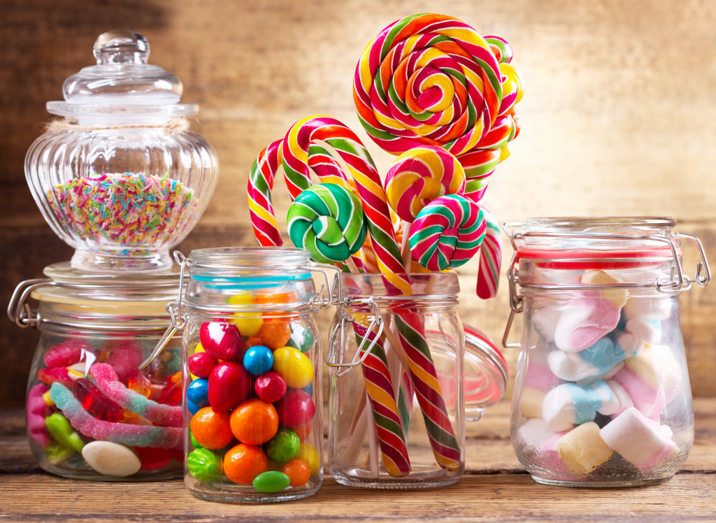 Colorful Candies, Lollipops and Marshmallows jigsaw puzzle in Food & Bakery puzzles on TheJigsawPuzzles.com