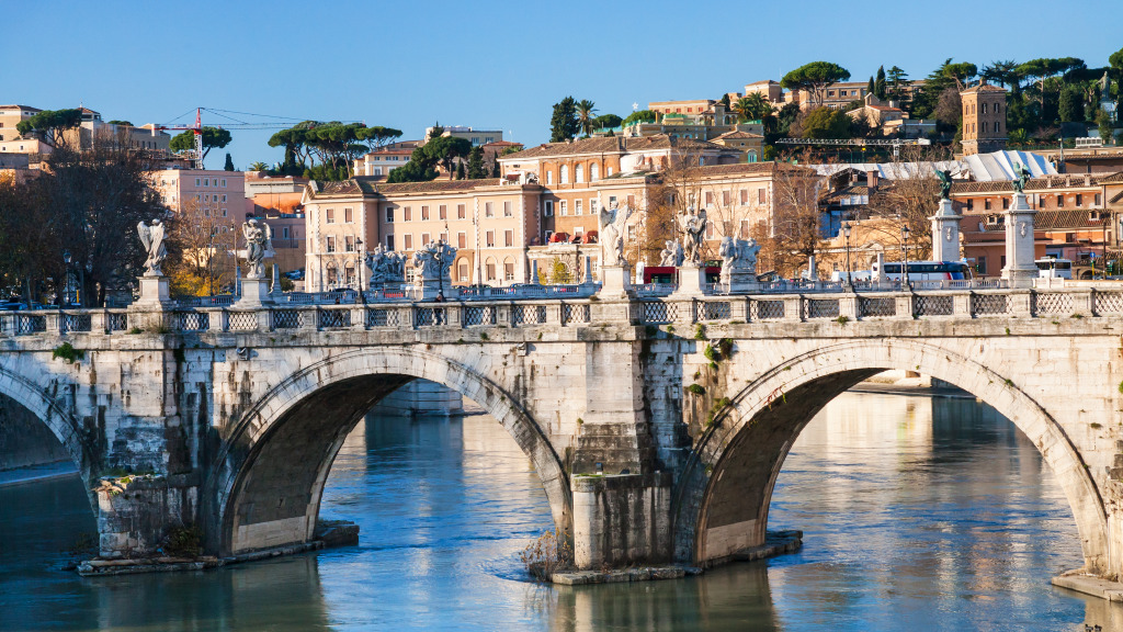 Ponte Sant Angelo, Rome jigsaw puzzle in Bridges puzzles on TheJigsawPuzzles.com