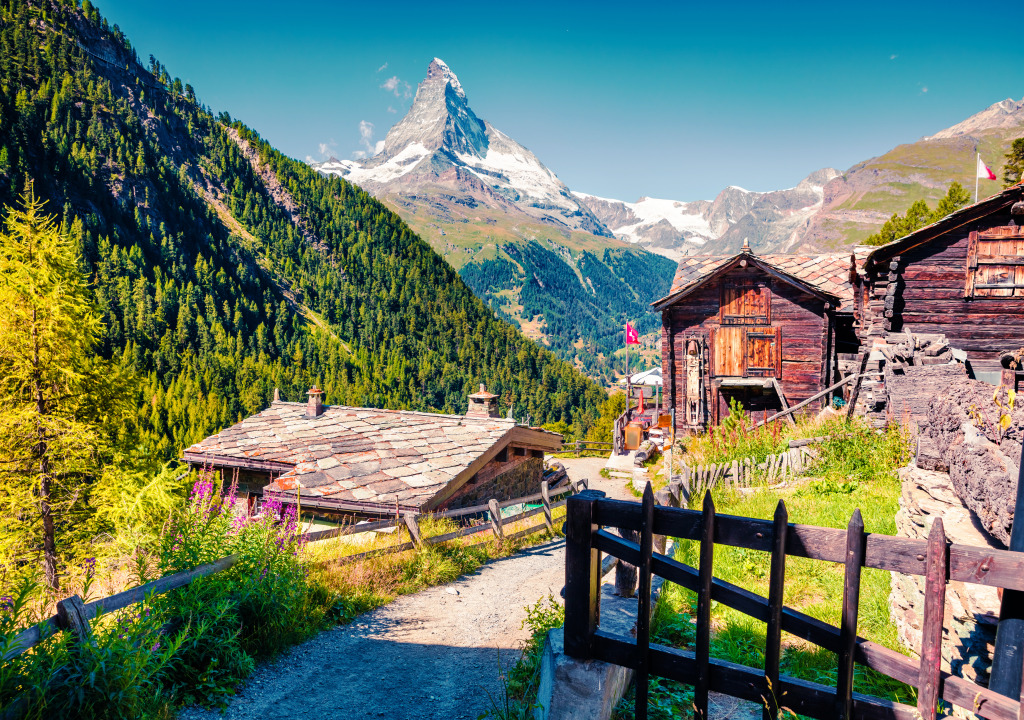 Zermatt Village with Matterhorn, Switzerland jigsaw puzzle in Great Sightings puzzles on TheJigsawPuzzles.com