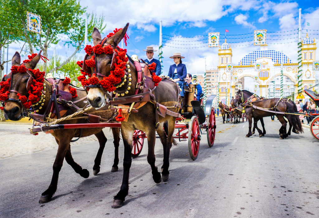 The April Fair in Seville, Spain jigsaw puzzle in Puzzle of the Day puzzles on TheJigsawPuzzles.com