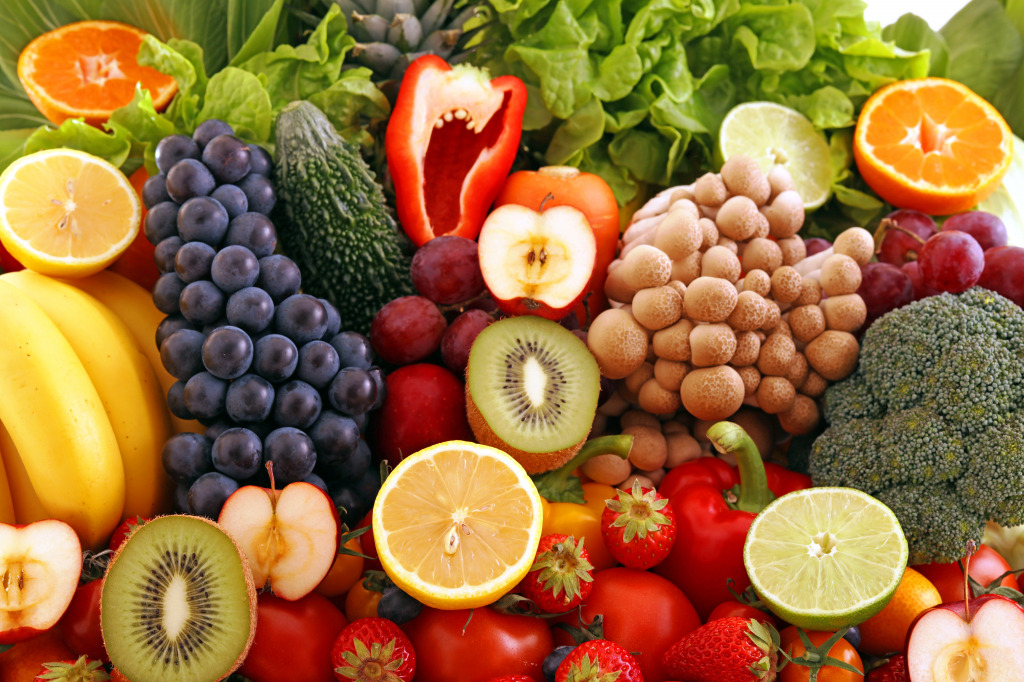 Fresh Fruits and Vegetables jigsaw puzzle in Fruits & Veggies puzzles on TheJigsawPuzzles.com