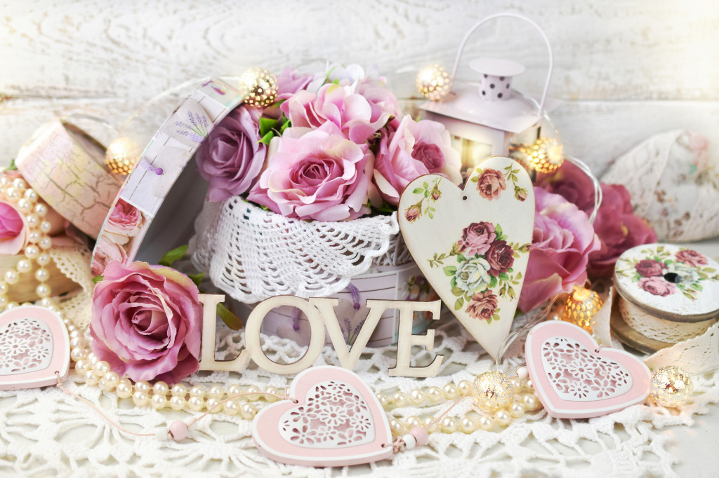 Romantic Still Life jigsaw puzzle in Flowers puzzles on TheJigsawPuzzles.com
