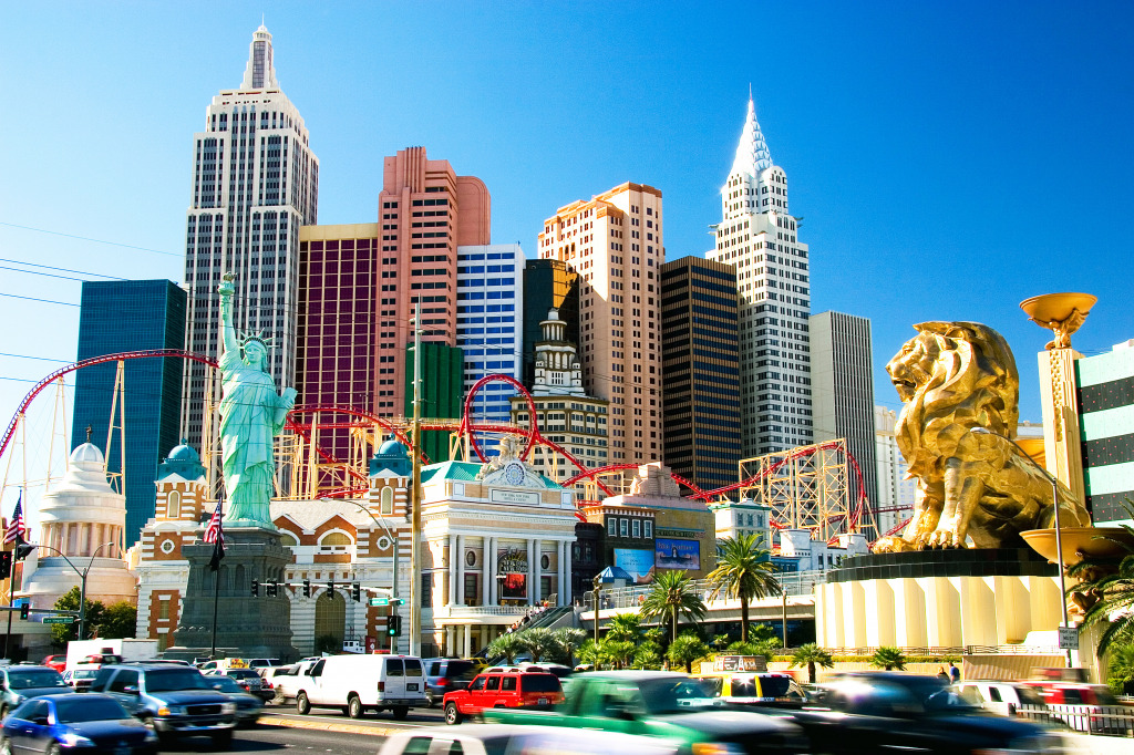 New York-New York Hotel, Las Vegas jigsaw puzzle in Puzzle of the Day puzzles on TheJigsawPuzzles.com