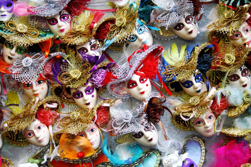 Venetian Carnival Masks jigsaw puzzle in Puzzle of the Day puzzles on TheJigsawPuzzles.com
