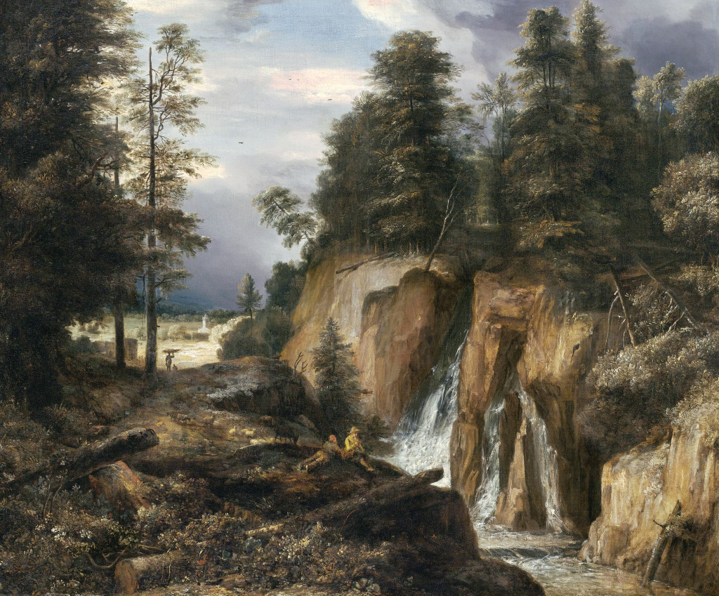 Rocky Landscape with a Waterfall jigsaw puzzle in Waterfalls puzzles on TheJigsawPuzzles.com