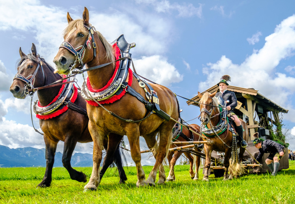 Parade in Gaissach, Germany jigsaw puzzle in Animals puzzles on TheJigsawPuzzles.com