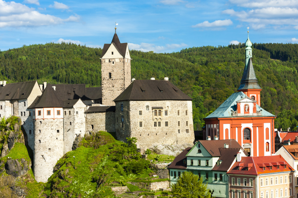 Loket Castle and Town, Czech Republic jigsaw puzzle in Castles puzzles on TheJigsawPuzzles.com