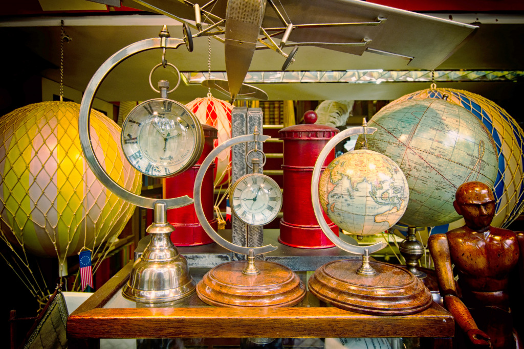 Antique Clocks and Globes jigsaw puzzle in Puzzle of the Day puzzles on TheJigsawPuzzles.com