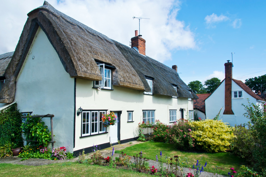 English Village Cottage jigsaw puzzle in Puzzle of the Day puzzles on TheJigsawPuzzles.com