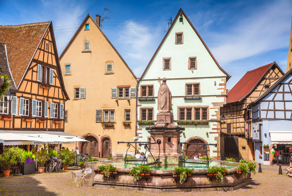 Town Square of Eguisheim, France jigsaw puzzle in Street View puzzles on TheJigsawPuzzles.com
