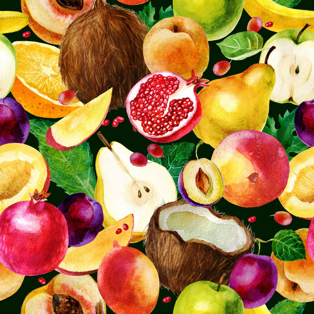 Fruit Watercolor jigsaw puzzle in Fruits & Veggies puzzles on TheJigsawPuzzles.com