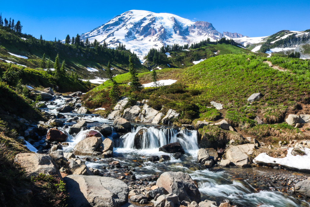 Edith Creek, Mount Rainier NP jigsaw puzzle in Waterfalls puzzles on TheJigsawPuzzles.com